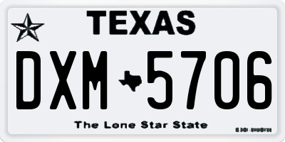 TX license plate DXM5706