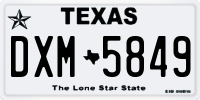 TX license plate DXM5849