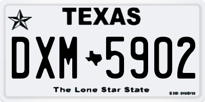 TX license plate DXM5902