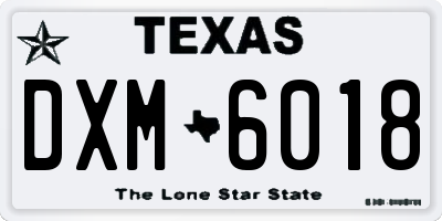 TX license plate DXM6018