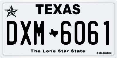 TX license plate DXM6061