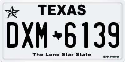 TX license plate DXM6139