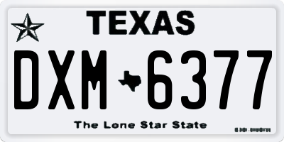 TX license plate DXM6377