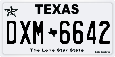 TX license plate DXM6642