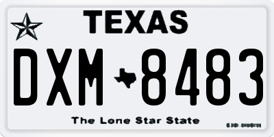 TX license plate DXM8483