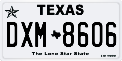 TX license plate DXM8606