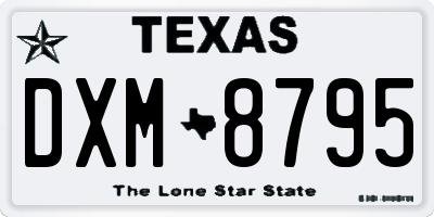 TX license plate DXM8795