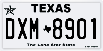 TX license plate DXM8901