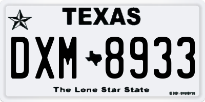 TX license plate DXM8933