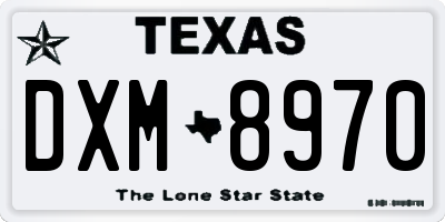 TX license plate DXM8970