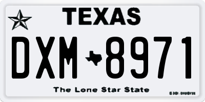 TX license plate DXM8971