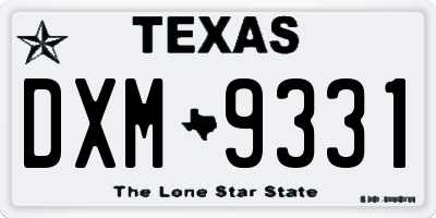 TX license plate DXM9331