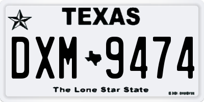 TX license plate DXM9474