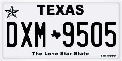 TX license plate DXM9505