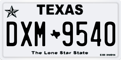 TX license plate DXM9540