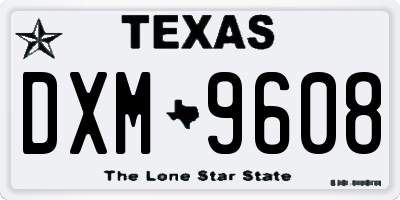 TX license plate DXM9608