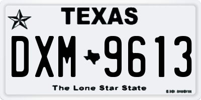 TX license plate DXM9613