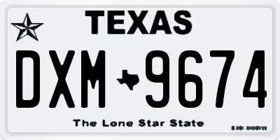 TX license plate DXM9674