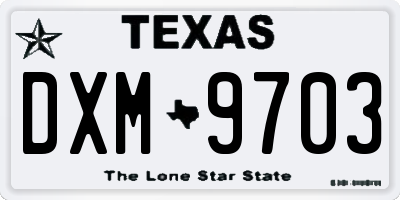 TX license plate DXM9703
