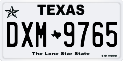 TX license plate DXM9765