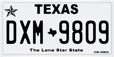 TX license plate DXM9809