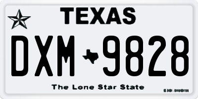 TX license plate DXM9828