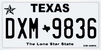 TX license plate DXM9836