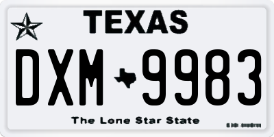 TX license plate DXM9983