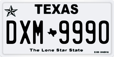 TX license plate DXM9990