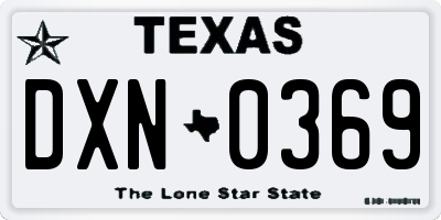 TX license plate DXN0369