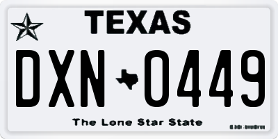 TX license plate DXN0449