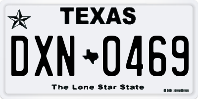 TX license plate DXN0469