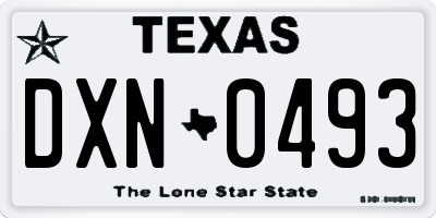 TX license plate DXN0493