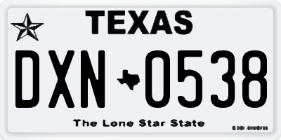 TX license plate DXN0538