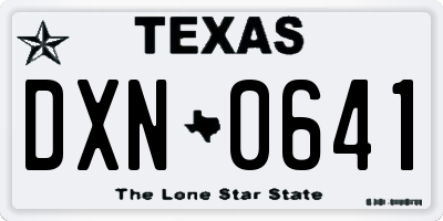 TX license plate DXN0641