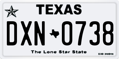 TX license plate DXN0738