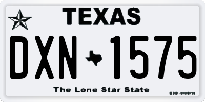 TX license plate DXN1575