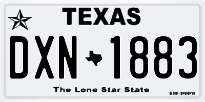 TX license plate DXN1883