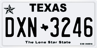 TX license plate DXN3246