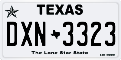 TX license plate DXN3323