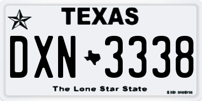 TX license plate DXN3338