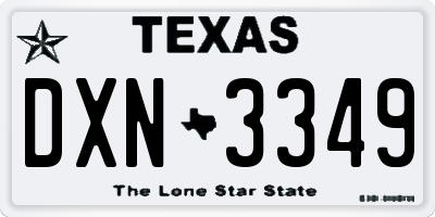 TX license plate DXN3349