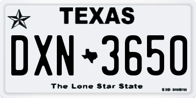TX license plate DXN3650