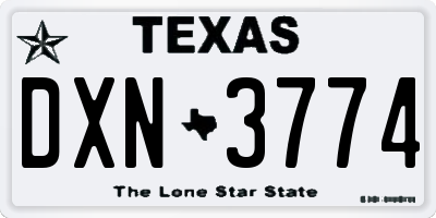 TX license plate DXN3774