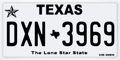 TX license plate DXN3969