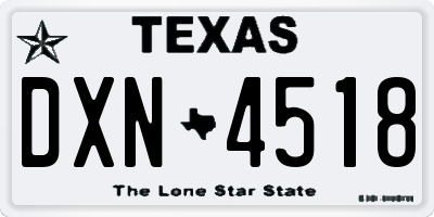 TX license plate DXN4518