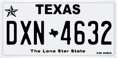 TX license plate DXN4632
