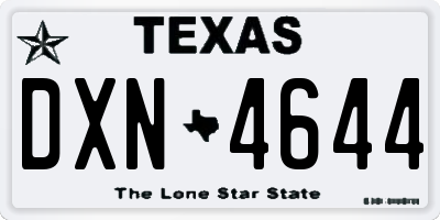 TX license plate DXN4644