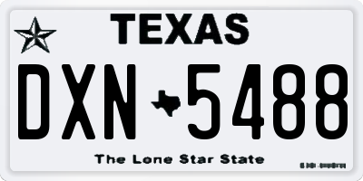 TX license plate DXN5488