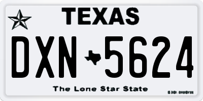 TX license plate DXN5624